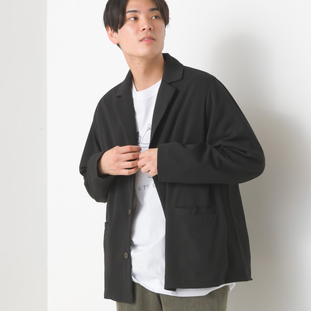OMNES Another Edition メンズ ストレッチ梨地ワイドシルエット2B 