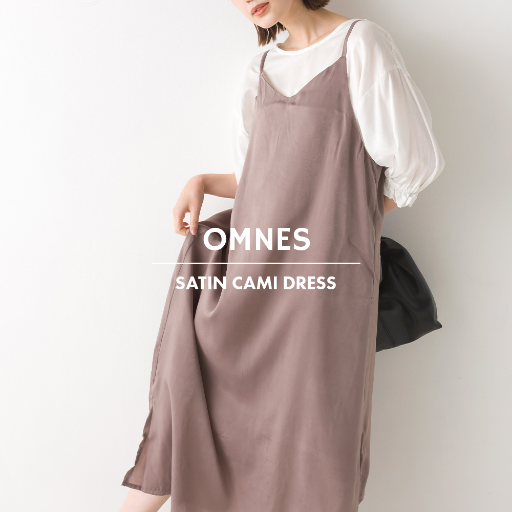 OMNES Another Edition サテンキャミワンピース サロペット レディース フリーサイズ オールインワン ロング丈 サイドスリット  後ろリボン : 7121-9045 : HAPTIC ヤフー店 - 通販 - Yahoo!ショッピング