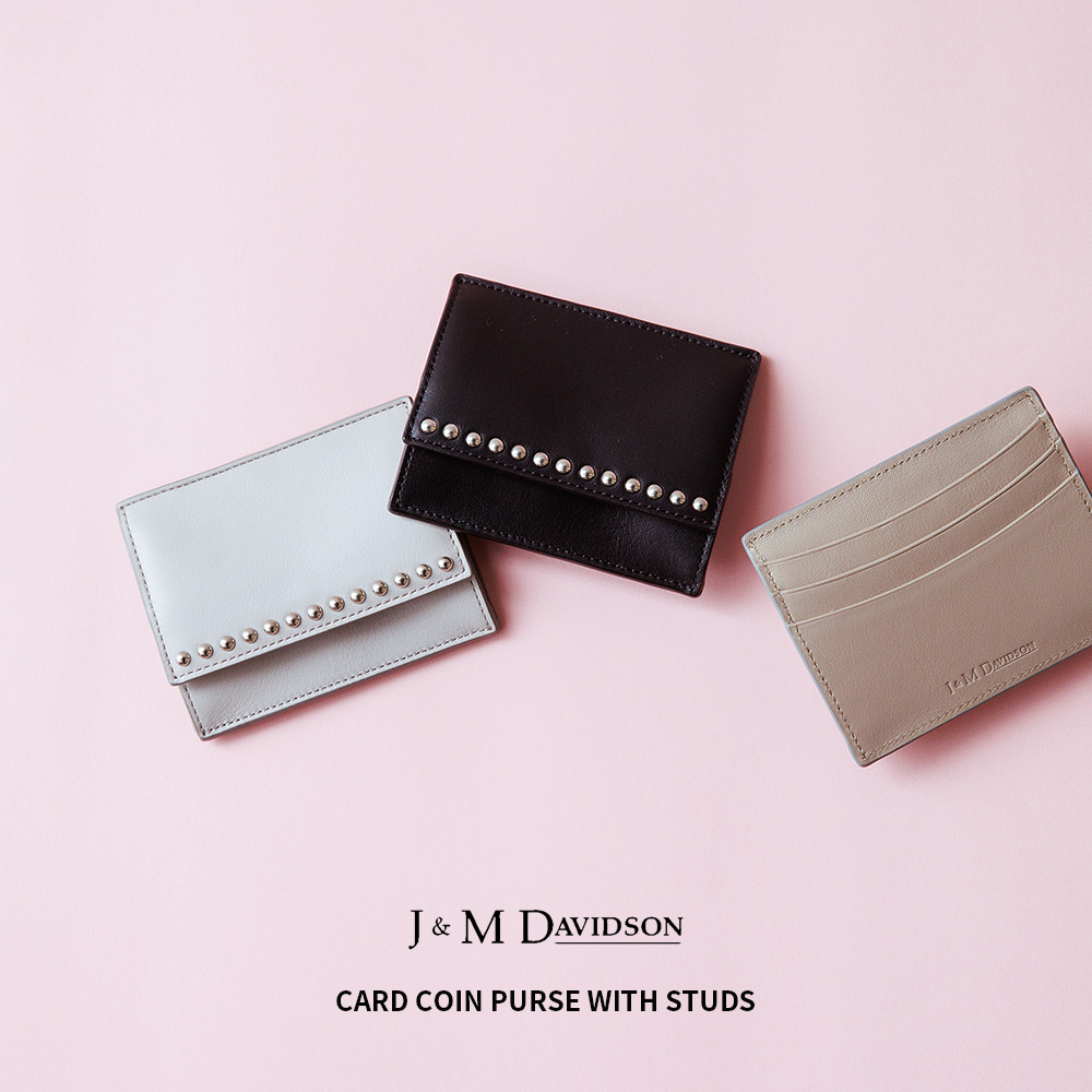 J&M DAVIDSON ジェイアンドエム デヴィッドソン CARD COIN PURSE WITH STUDS カード コイン パース ウィズ  スタッズ 財布 コインケース カードケース