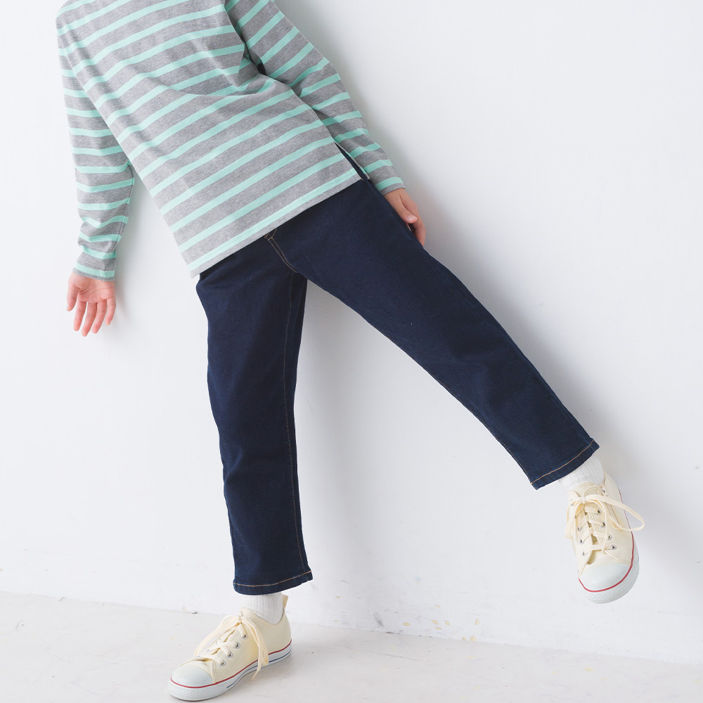 OMNES キッズ ストレッチデニムパンツ 子供服 子ども服 男の子 女の子 ロングパンツ 長ズボン...