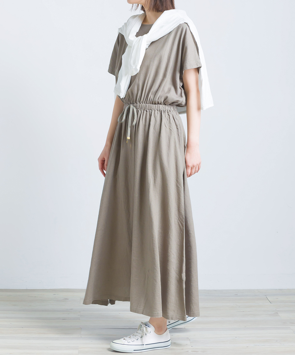 OMNES 麻レーヨンワンピース レディース フリーサイズ ロング