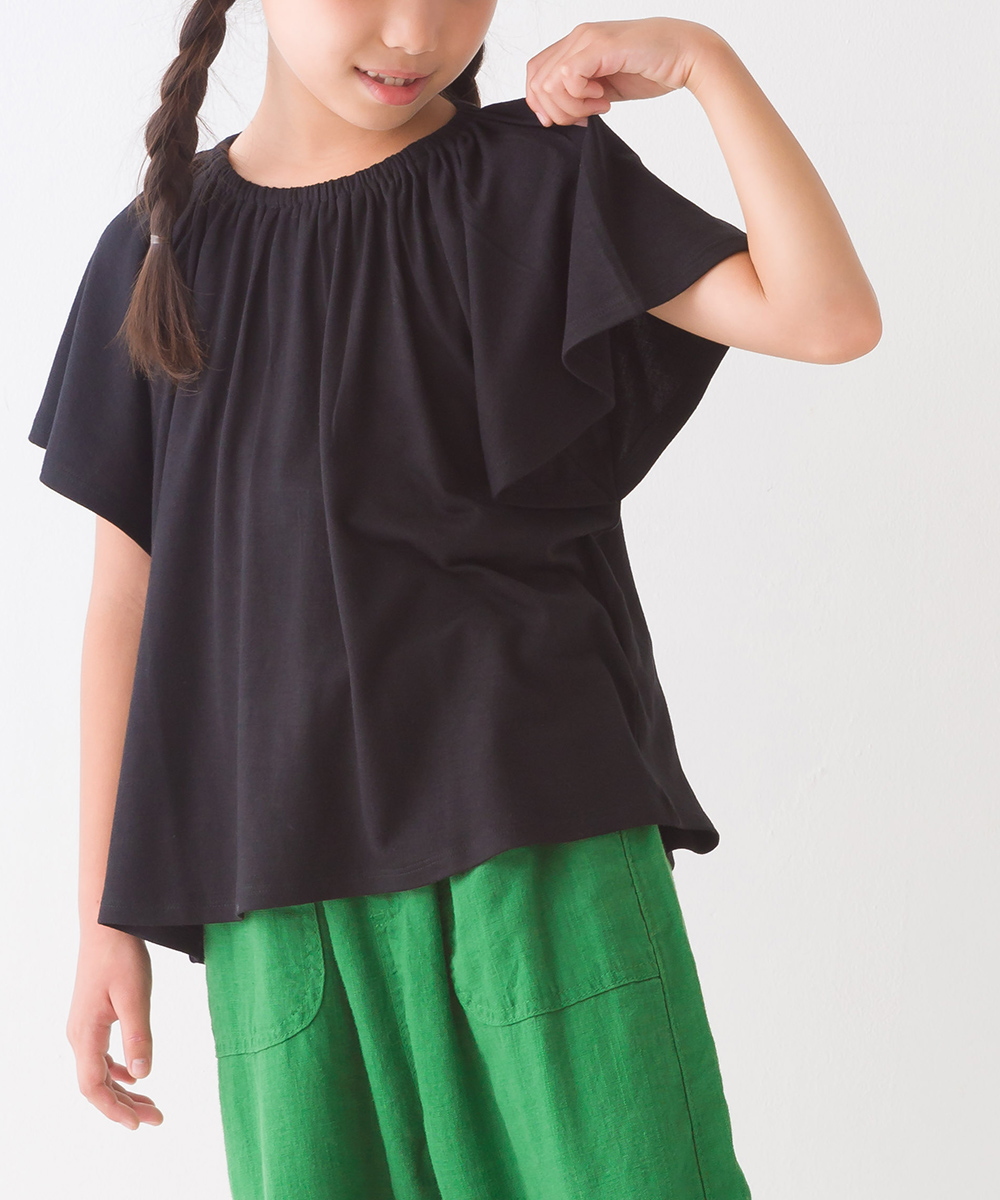 OMNES キッズ 2デザインプルオーバー半袖Tシャツ  子供服 子ども服 クルーネック 無地  カ...