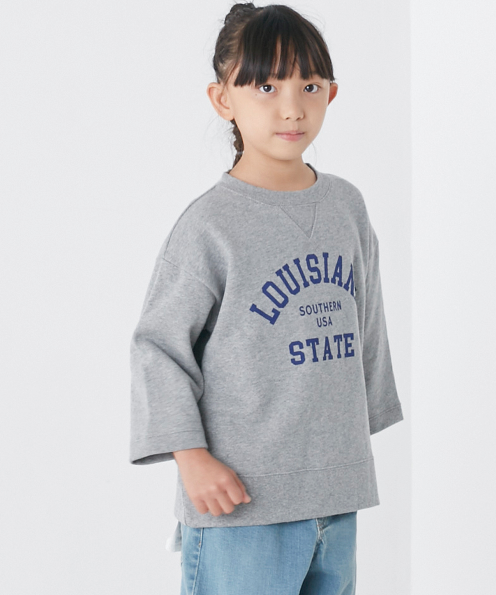 OMNES キッズ裏毛スウェット 8分袖プルオーバー 子ども服 子供服