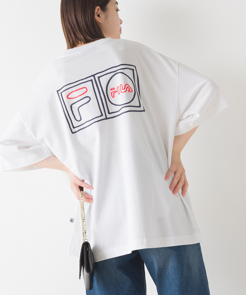 FILA フィラ クルーネックシャツ FM9775 レディース Tシャツ Sサイズ 半袖 トップス カジュアル コットン 綿｜haptic｜02