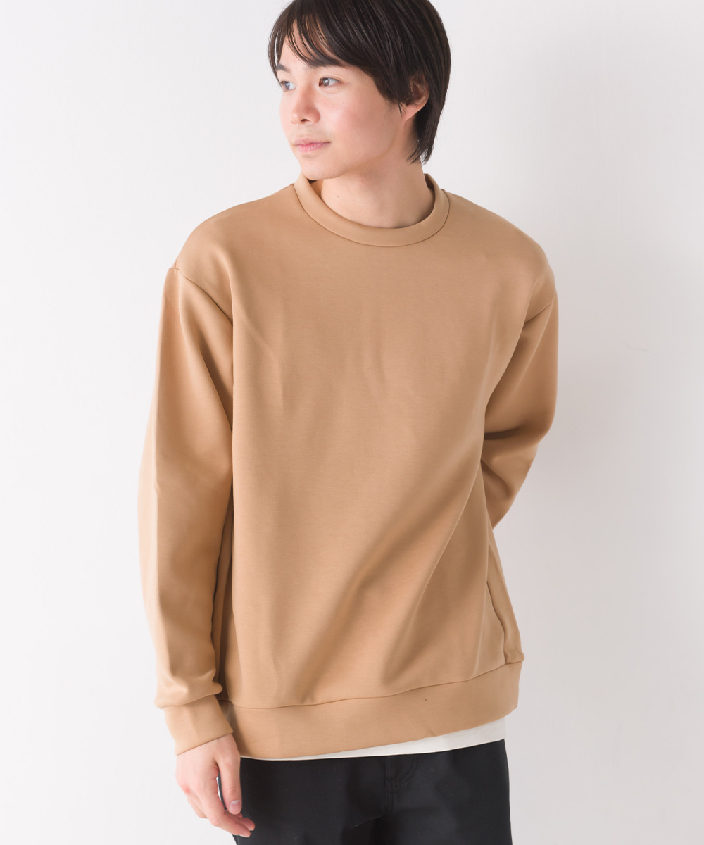 OMNES Another Edition メンズ ストレッチダンボールニット プルオーバー Mサイズ Lサイズ mens きれいめ カジュアル 長袖  ダンボール素材