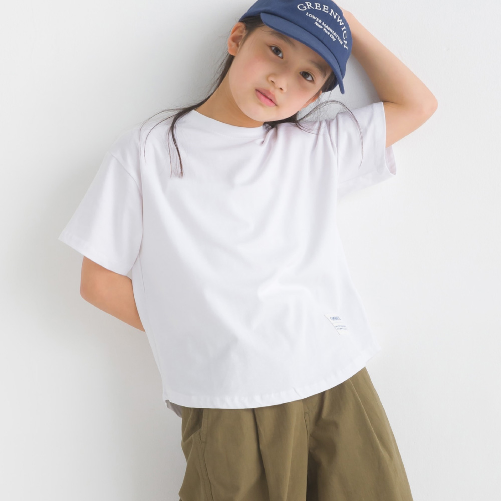 OMNES キッズ コットンベア天 半袖Tシャツ 子ども服 子供服 女の子 男の子 kids クルー...