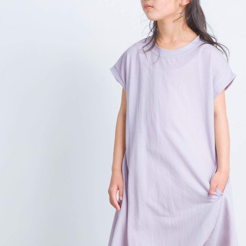 OMNES キッズ 接触冷感レーヨンナイロンAラインワンピース 子供服