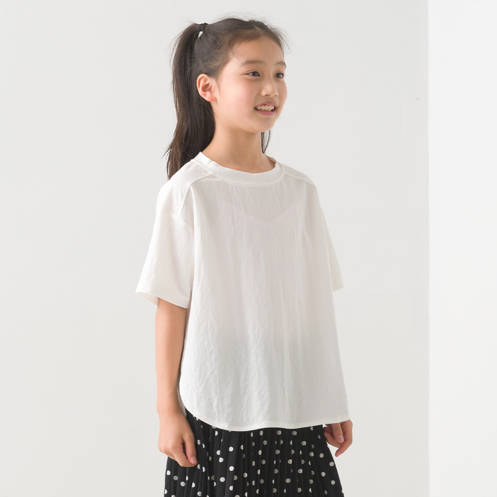 OMNES キッズ接触冷感オーバーサイズ半袖プルオーバー 半袖Tシャツ カジュアル 男の子 女の子 ...