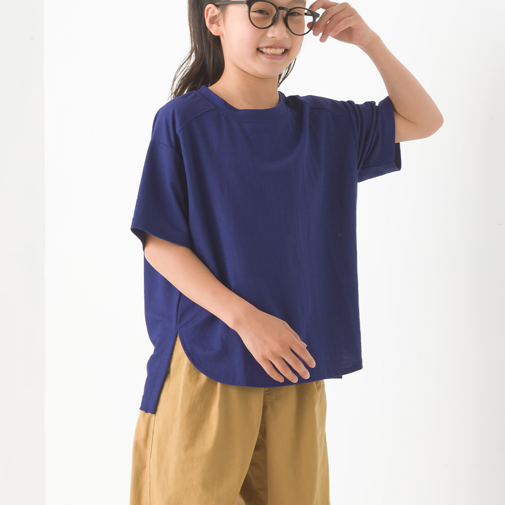 OMNES キッズ接触冷感オーバーサイズ半袖プルオーバー 半袖Tシャツ カジュアル 男の子 女の子 ...