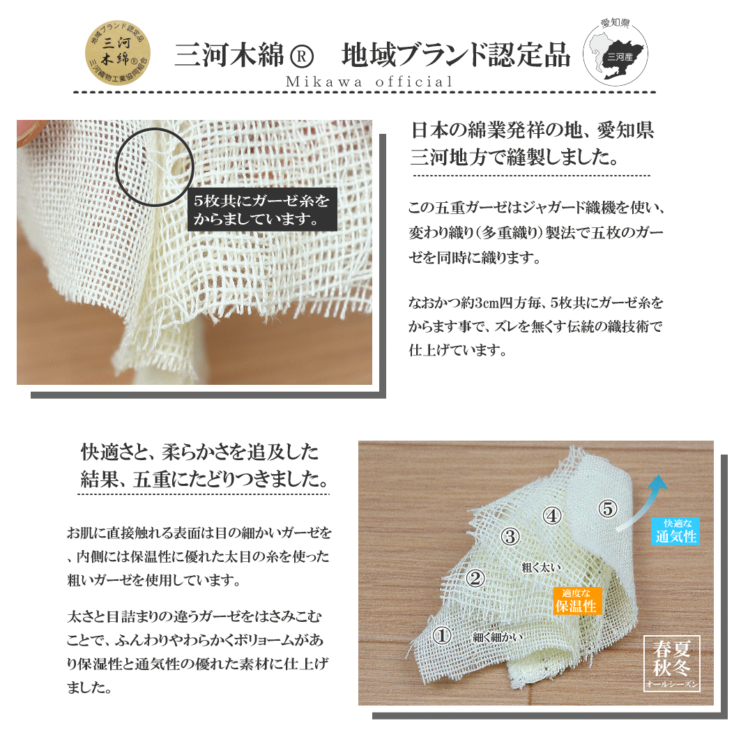 Amazon.co.jp: 和晒し 五重 ガーゼケット シングル 140×200cm