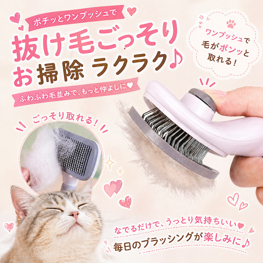 ペット用 ぬけ毛取りブラシ 犬用 猫用 【ハレゾラTBP公式店】 痛くない