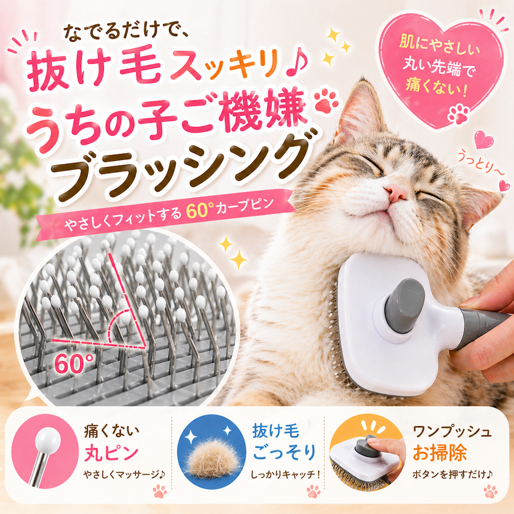 ペット用 ぬけ毛取りブラシ 犬用 猫用 【ハレゾラTBP公式店】 痛くない