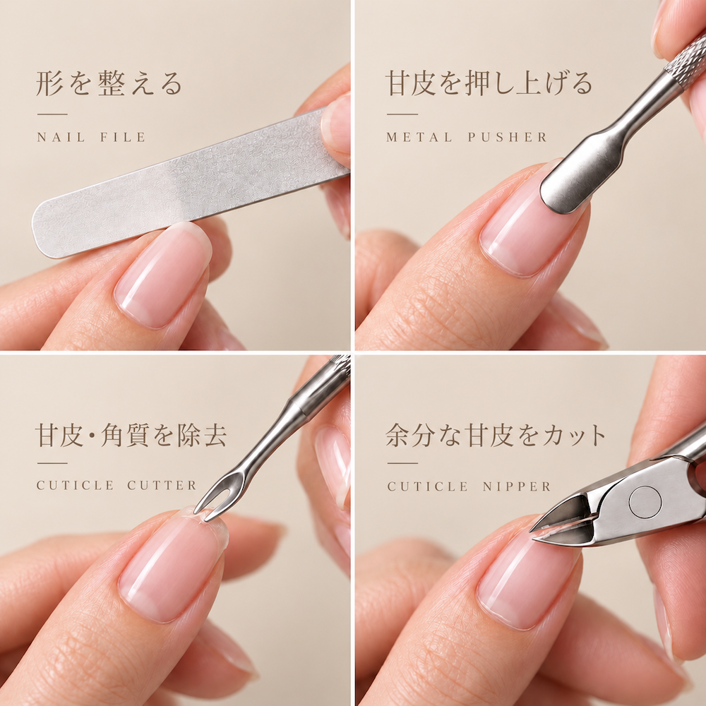 ネイルケアセット 4点セット 【ハレゾラTBP公式店】 キューティクル