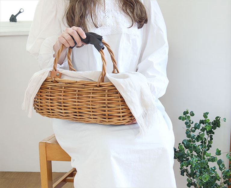 専用 アラログ かごバッグ アラログ ロングバゲットかごバッグ ラタン 藤 収納かご 籠