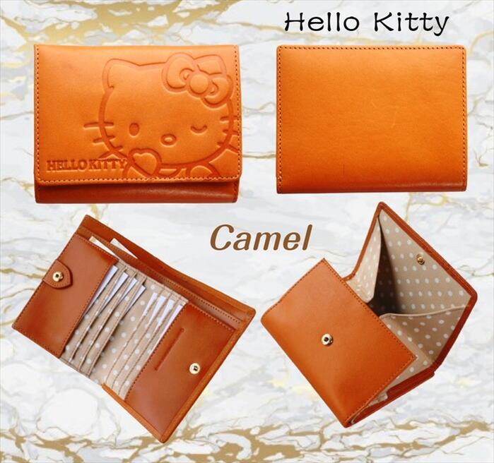 ハローキティ ハローキティ 本革二つ折り財布 3カラー Hello