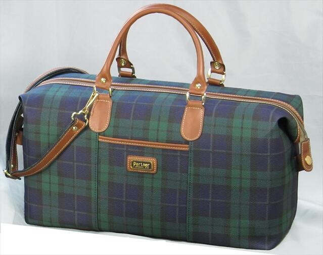 国産ボストンバッグ チェック柄耳折れボストン 旅行 トラベル 2