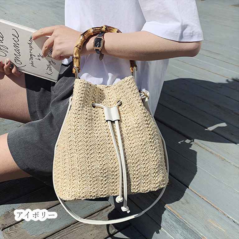『花古今』　かごバッグ／バンブーバッグ　巾着付き kagobag3-top.jpg