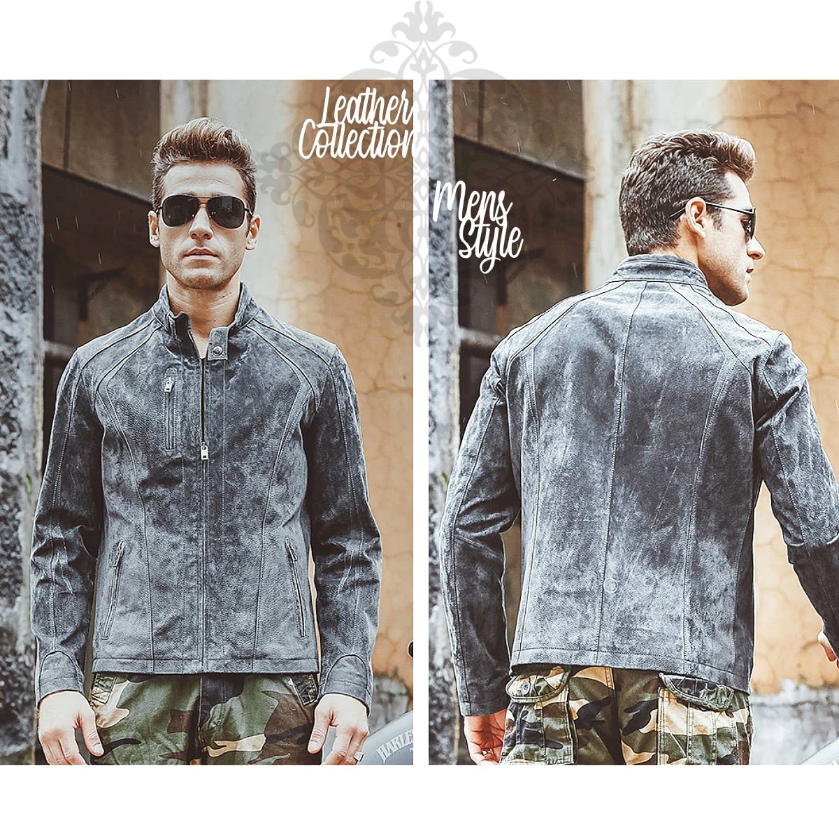 送料無料!】全10サイズ メンズ 本革グレーカラーピッグスキンレザー