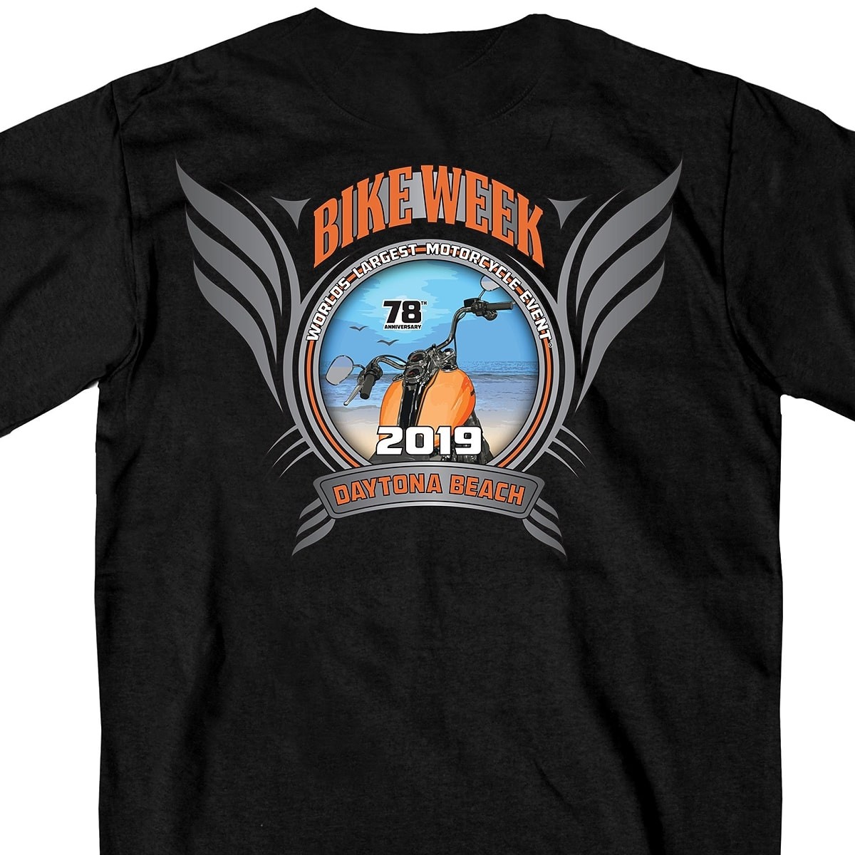 米国直輸入! Daytona Beach Bike Week 公認 2019モデル Logo メンズT 