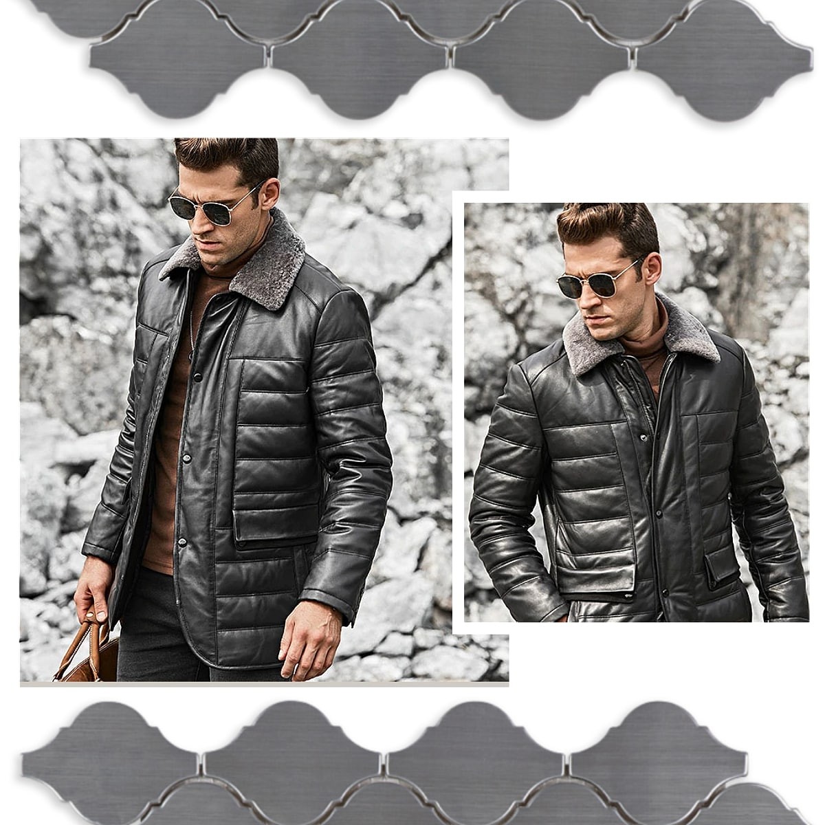 送料無料!】全10サイズ メンズ シープファーカラー ラムスキン