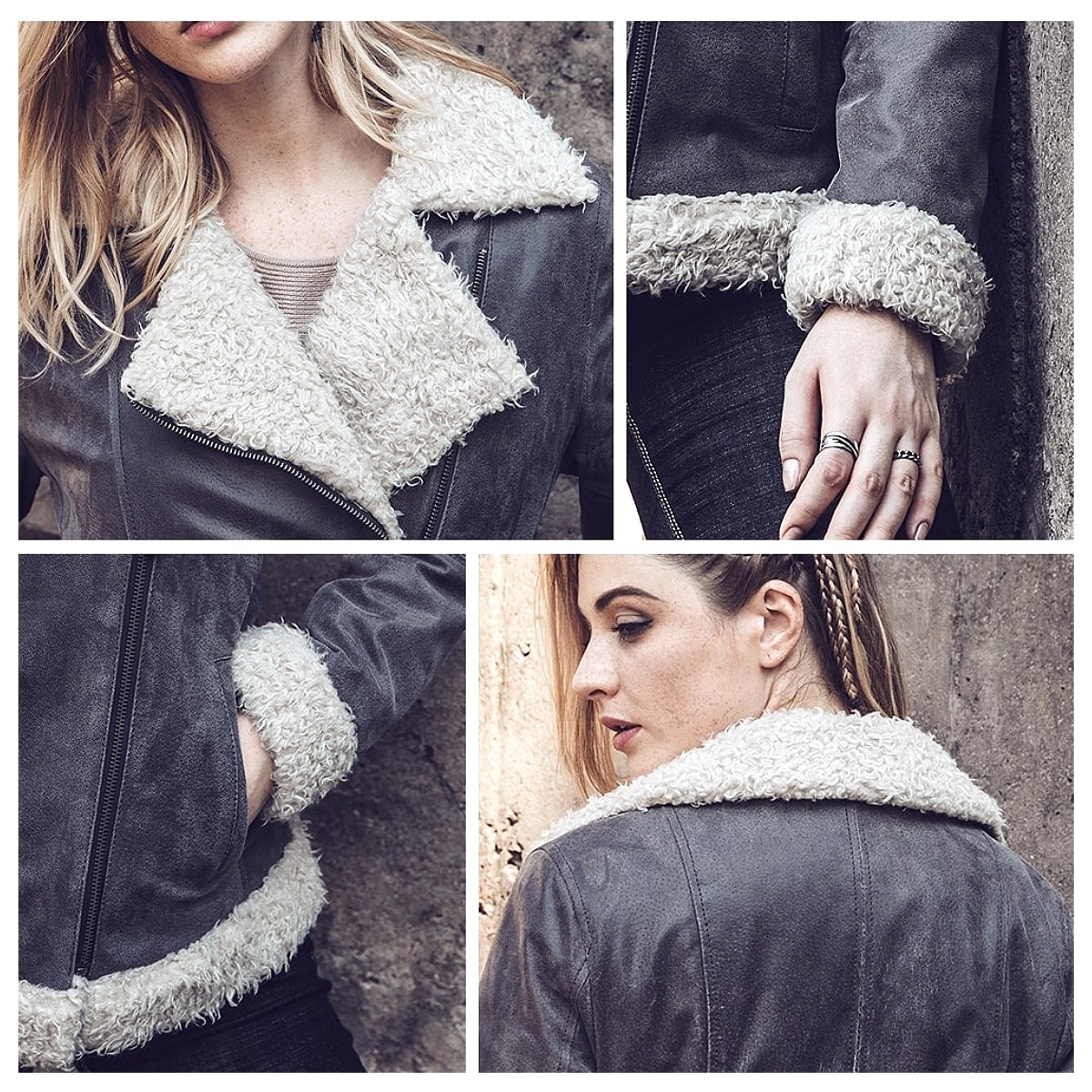 送料無料!】全7サイズ レディース フェイクファームートンピッグスキン