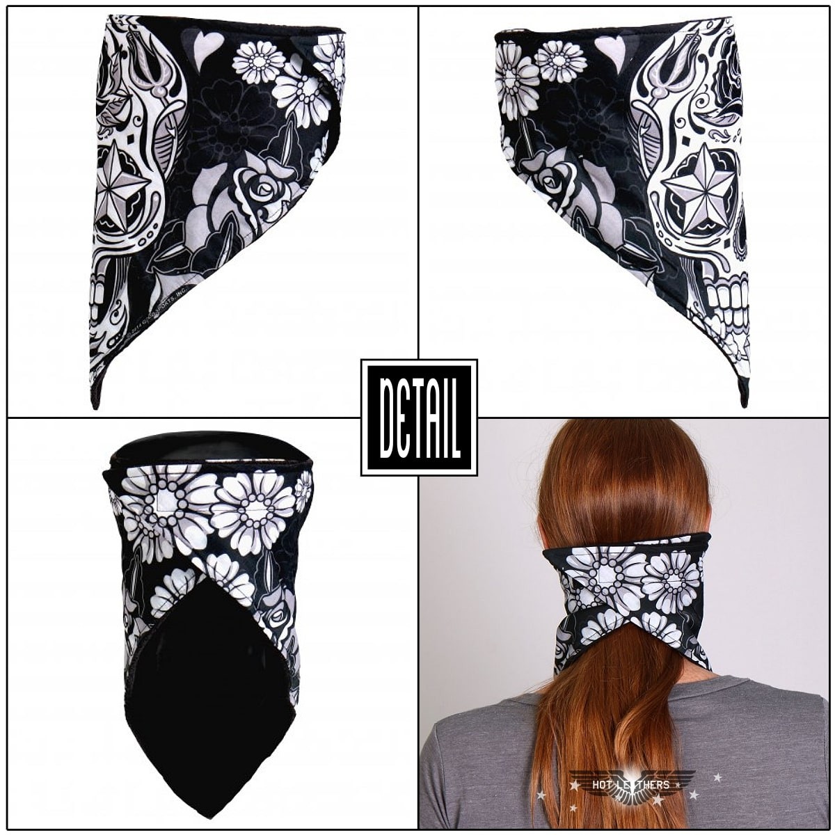 米国直輸入! ホットレザー シュガースカル ハーフ フェイスラップ