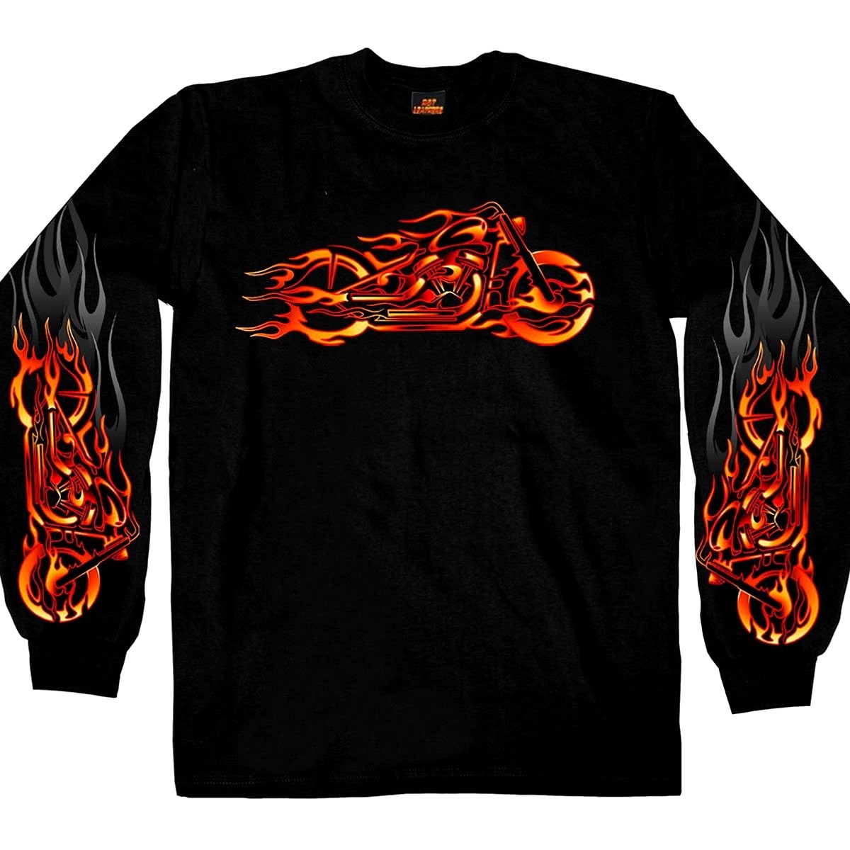HOT LEATHERS 騙し絵 スカル フレイム ロングTシャツ 2XL 米国直輸入! ホットレザー ファイヤーボバー ロングスリーブ Tシャツ