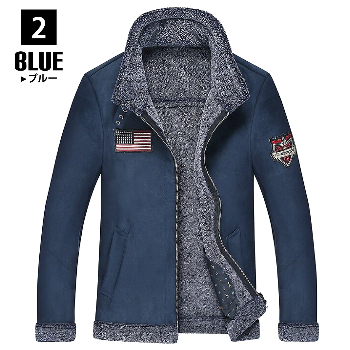 送料無料!】全2色 6サイズ メンズ ファーライナーワッペンレザー