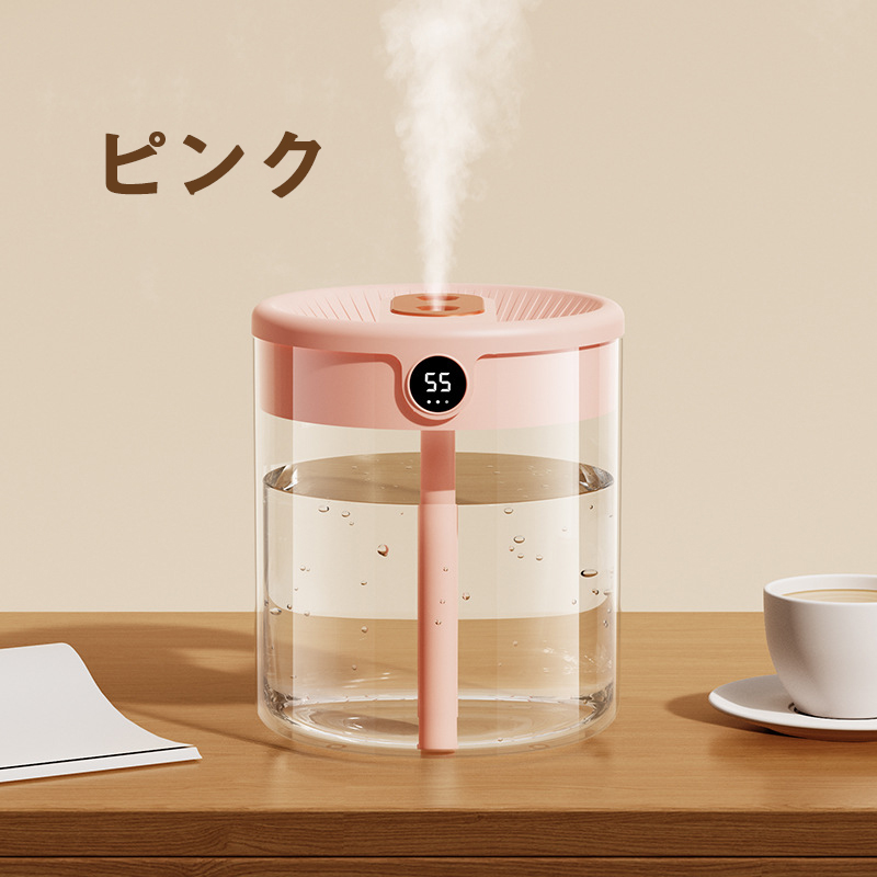 【限定セール】 加湿器 超音波式 大容量 空気清浄機 卓上 2L 小型 次亜塩素酸水対応 上部給水 自動湿度調整 湿度表示 静音 省エネ 乾燥対策 オフィス リビング |  | 02