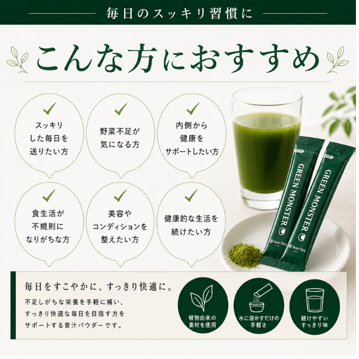 GREEN MONSTER グリーンモンスター リセットフローラ 3g×30包 青汁
