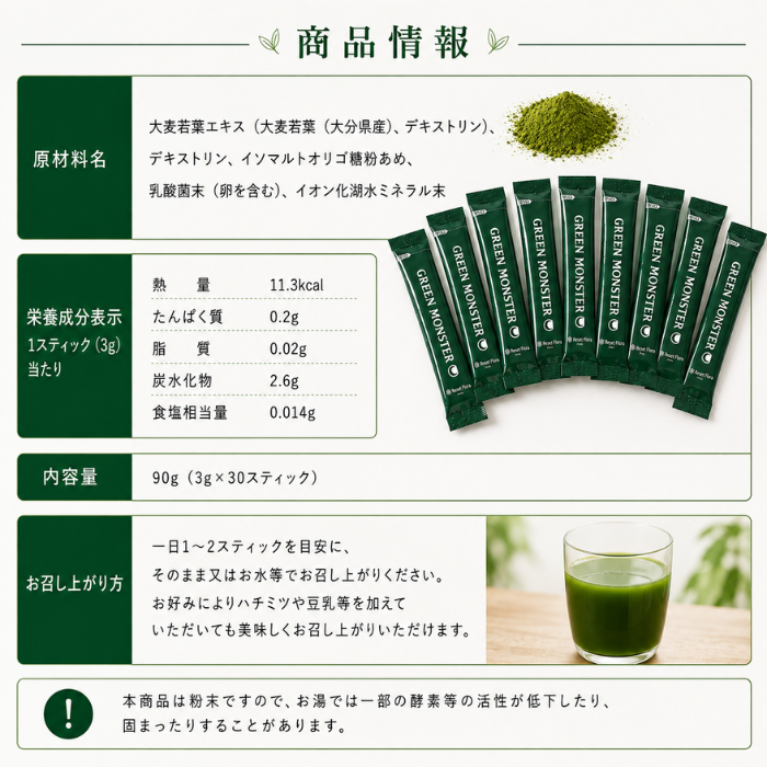2点セット】GREEN MONSTER グリーンモンスター リセットフローラ 3g×30