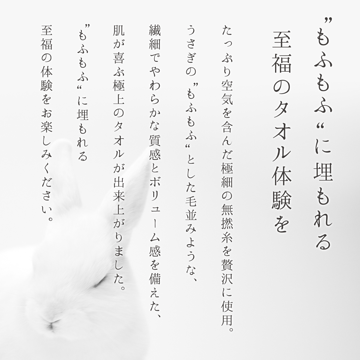 今治タオル（imabari towel） スリムバスタオル うさぎのもふもふに
