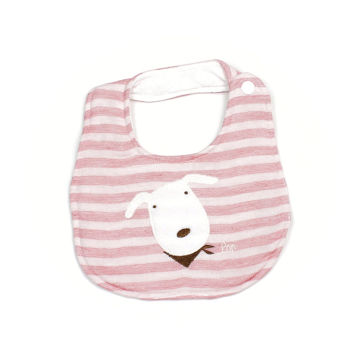 Ponちゃん ガーゼボーダー ベビースタイ 今治タオル 今治 片面ガーゼ 犬 アニマル よだれかけ 男の子 女の子 可愛い かわいい タオルのハートウエルyahoo 店 通販 Yahoo ショッピング