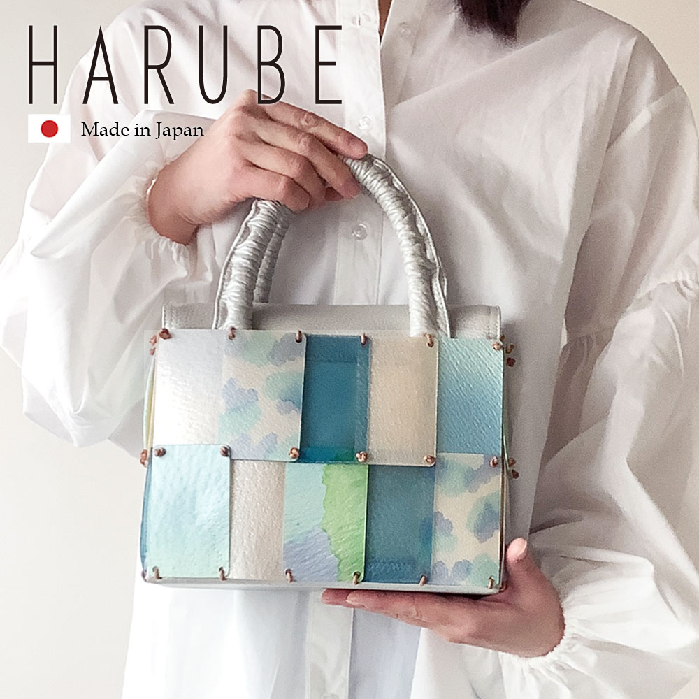 HARUBE バッグ レディース ハンドバッグ 本革 ピッグスキン クリスタル