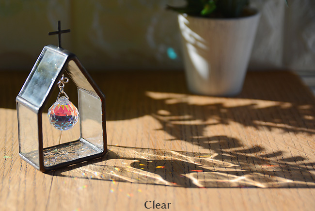 開運 サンキャッチャー ガラスの教会（小）クリア | ステンドグラス