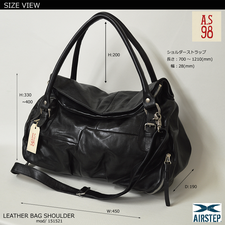 HARUF ハルフ　ショルダーボストン　ブラック黒　牛革　Cow Leather Haruf（ハルフ） レザーバッグ 本革 バッグ ショルダーバッグ 斜めがけ