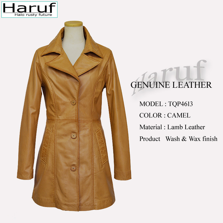 Haruf（ハルフ） レザーコート レディース 本革 ラムレザー チェスター