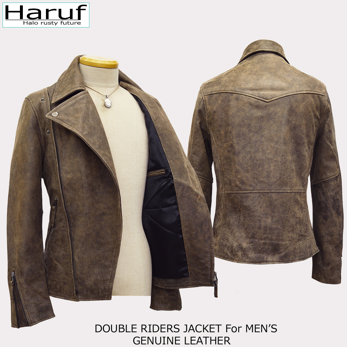 Haruf（ハルフ） ダブルライダースジャケット レザージャケット 革