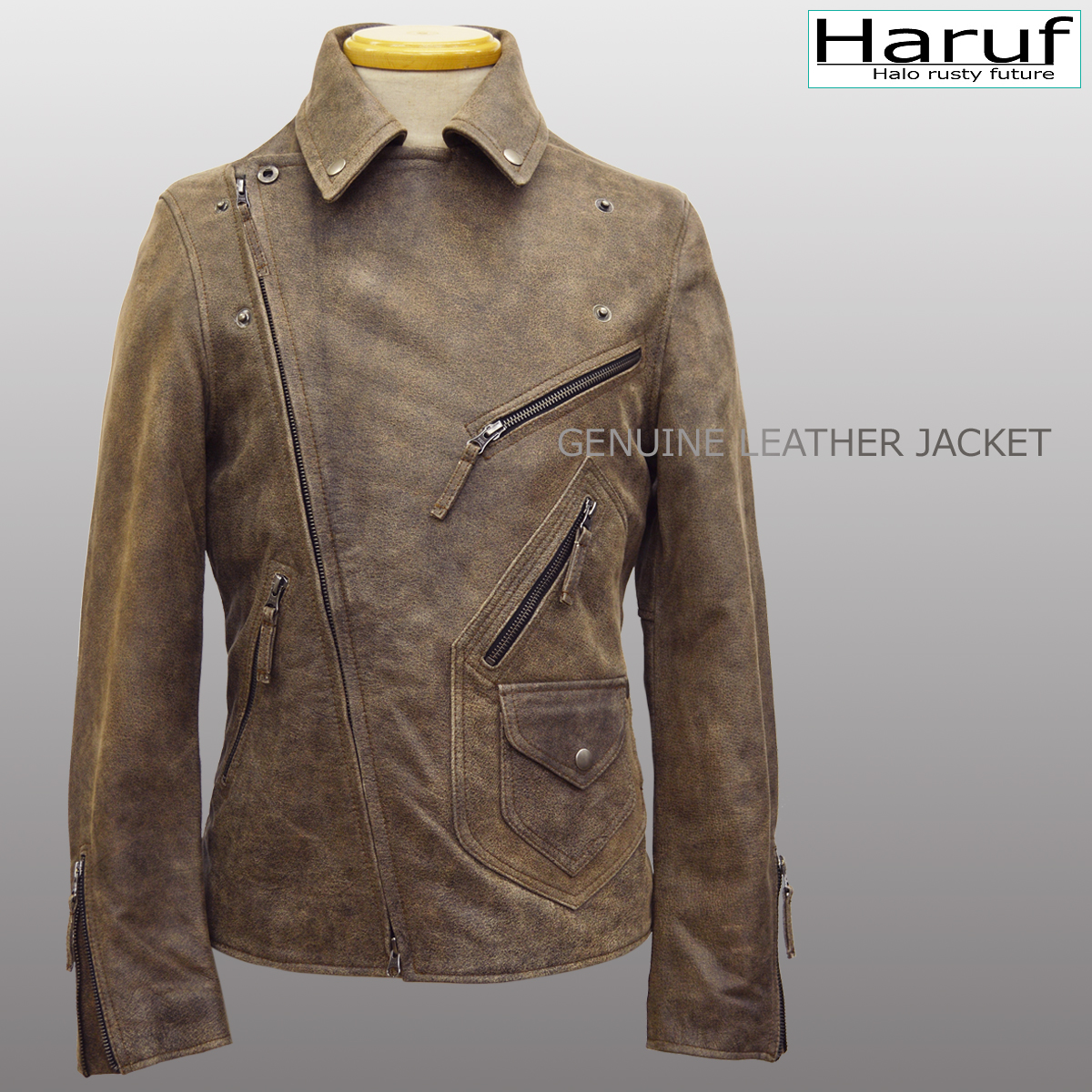 Haruf（ハルフ） ダブルライダースジャケット レザージャケット 革