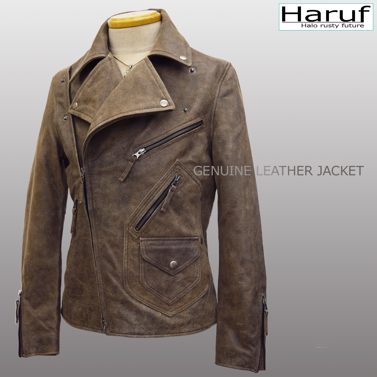 Haruf（ハルフ） ダブルライダースジャケット レザージャケット 革