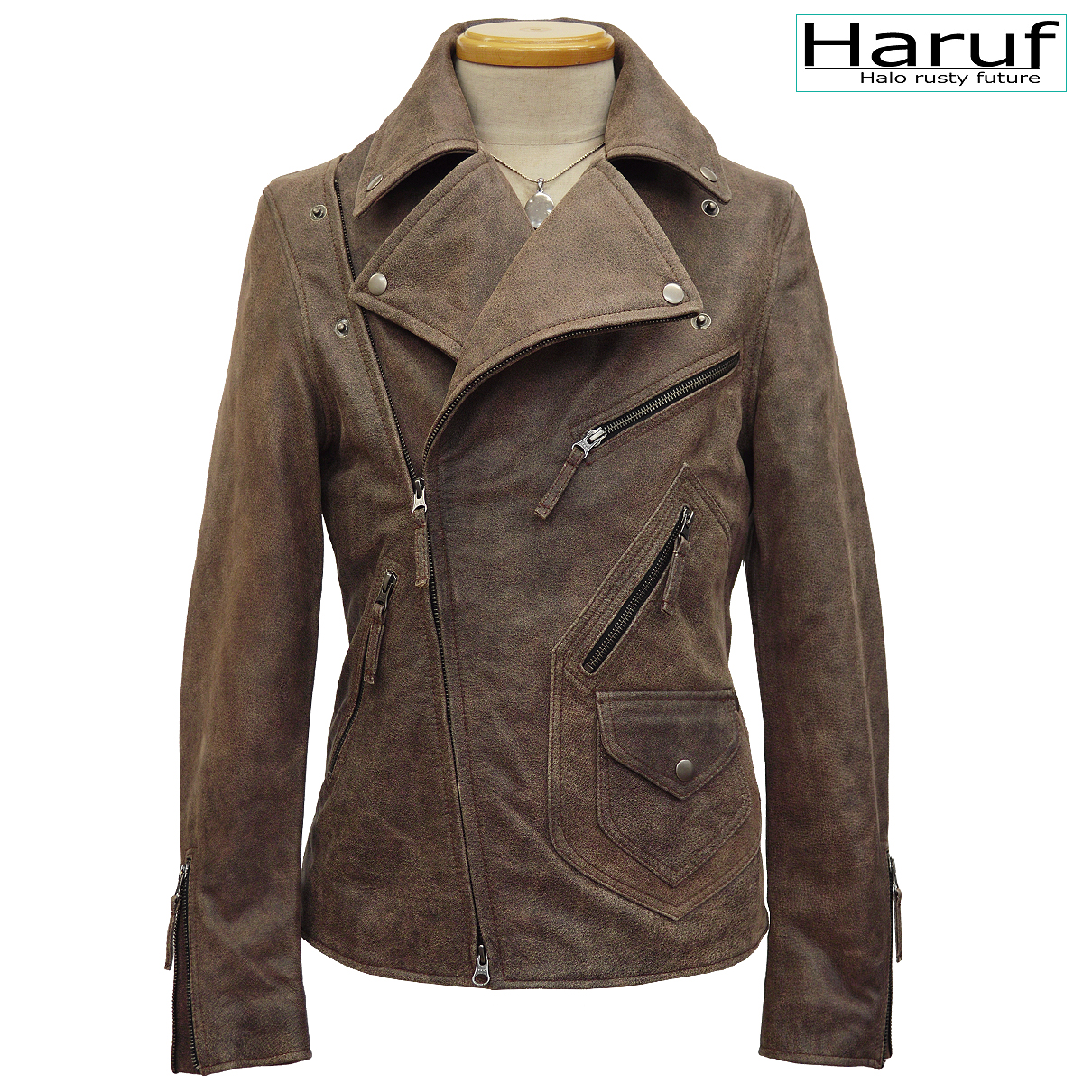 Haruf（ハルフ） ダブルライダースジャケット レザージャケット 革