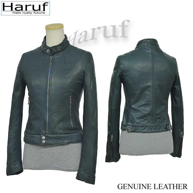 Haruf シングルライダースジャケット レザージャケット 革ジャン