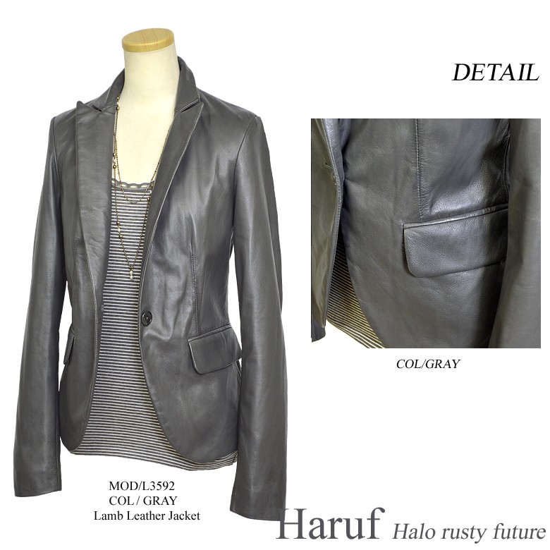 Haruf（ハルフ） テーラードジャケット レザージャケット レディース