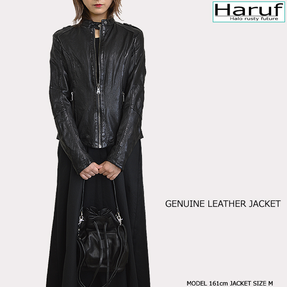 Haruf レザージャケット レディース 本革 ライダースジャケット