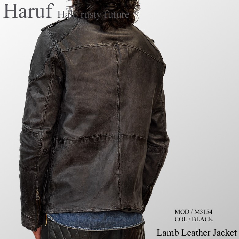 Haruf レザージャケット メンズ 本革 ライダースジャケット 革