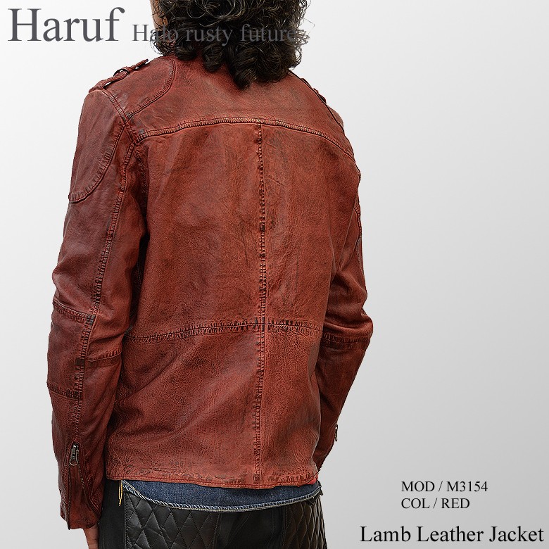 Haruf レザージャケット メンズ 本革 革ジャン ライダース
