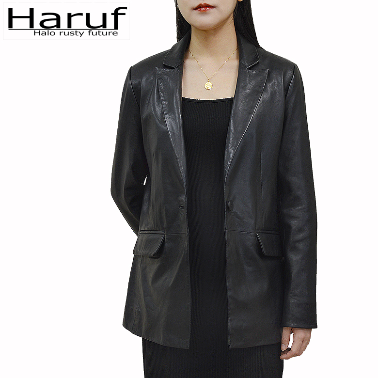 Haruf（ハルフ） レザーコート ハーフコート ジャケットコート