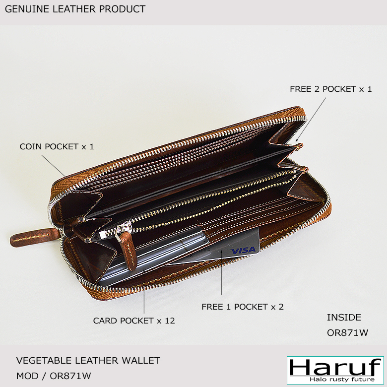 Haruf（ハルフ） 本革 長財布 メンズ 本革財布 長サイフ ラウンド