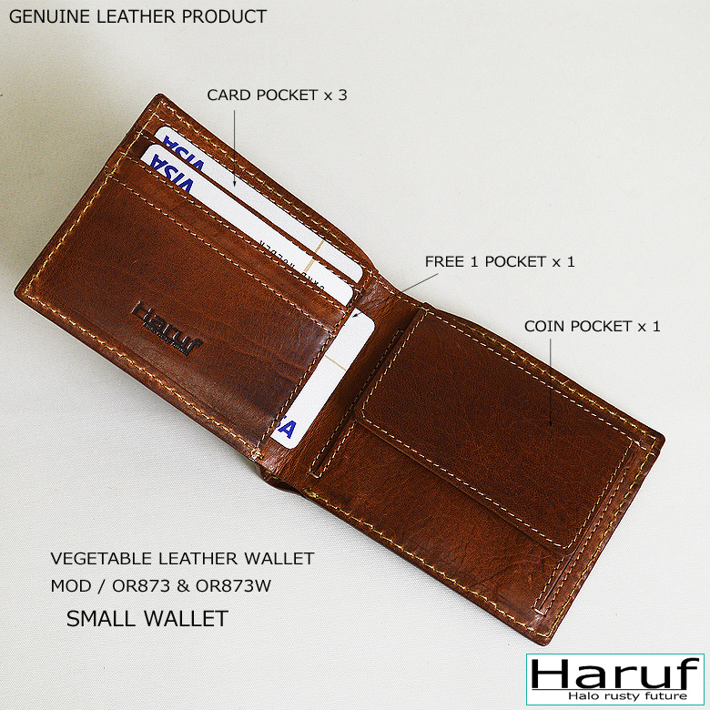 Haruf（ハルフ） 本革 二つ折り財布 メンズ 小銭入れ付 コンパクト 革