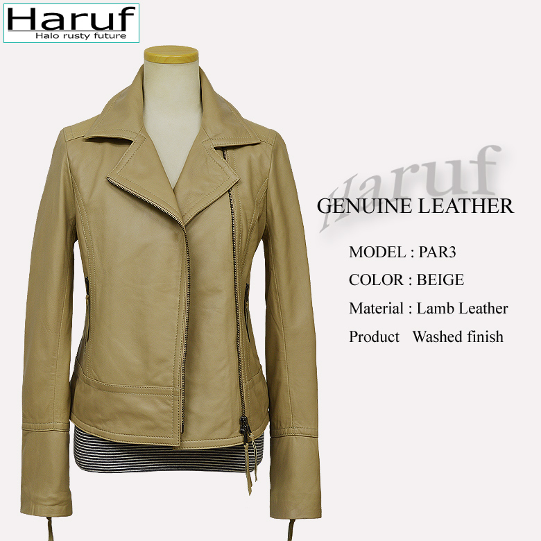 Haruf（ハルフ） レザーライダースジャケット レザージャケット ダブル
